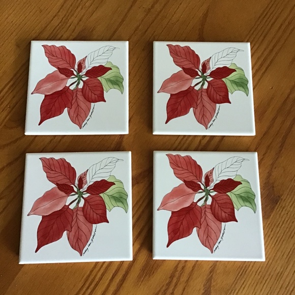 Block china coasters, set of 4 - Picture 1 of 3